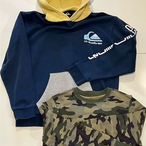 Boys set, Quicksilver hoodie and Gap long sleeve shirt, Size 8-10